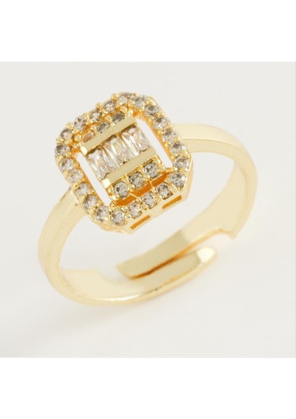 Depomix Kare Baget Taşlı Yüzük-Sarı fiyatları
