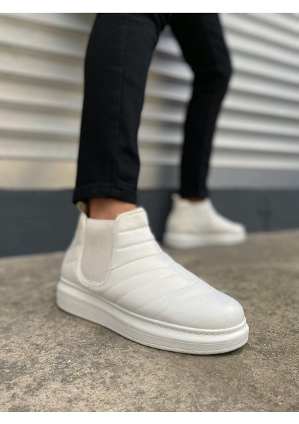 Otso Bağcıksız Ortopedik Taban Cilt Erkek Spor Bot CBT - Beyaz