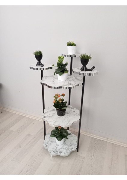 Çiçeklik Stand Sehpa Gümüş Detaylı Memer Desenli Saksılık fiyatları