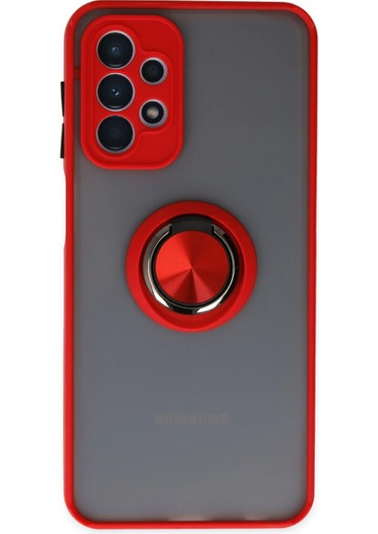 Depomix Newface Samsung Galaxy A23 4g Kılıf Montreal Yüzüklü Silikon Kapak - Kırmızı