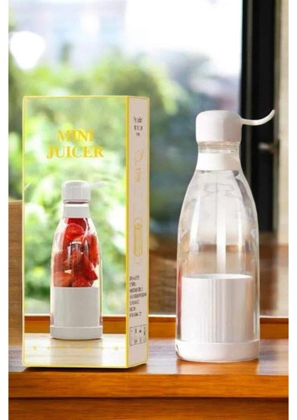 Depomix Bardak Blender Smoothie Meyve Sıkacağı Şarjlı Cam Taşınabilir