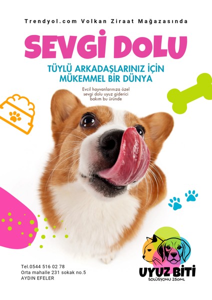 Köpek Uyuzu Solüsyonu Bitkisel Kökenli Doğal Ürün Kedi Köpek Uyuzu Kesin Sonuç Sıvı 60ML Krem indirimleri