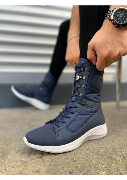 Otre Bağcıklı Ortopedik Taban Günlük Cilt Erkek Askeri Postal Bot CBT Lacivert modelleri