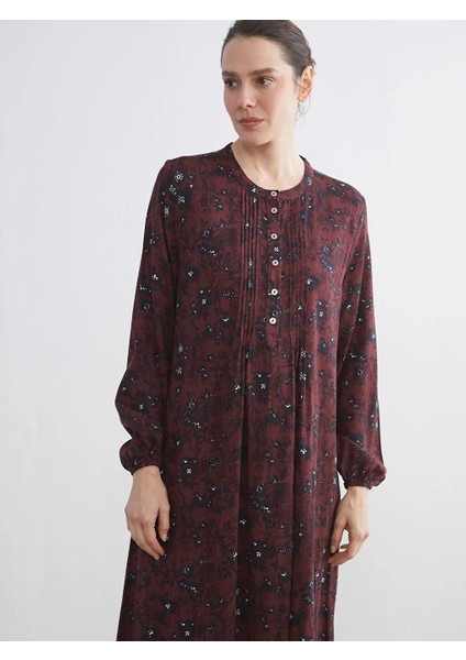 Hakim Yaka Desenli A Kesim Elbise (W5)