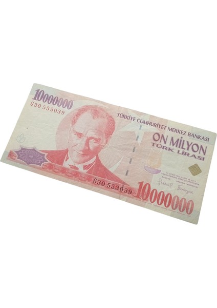 7. Emisyon 10.000.000 Türk Lirası Koleksiyon Kağıt Para Eski Para Hobi Hediye Antika Para