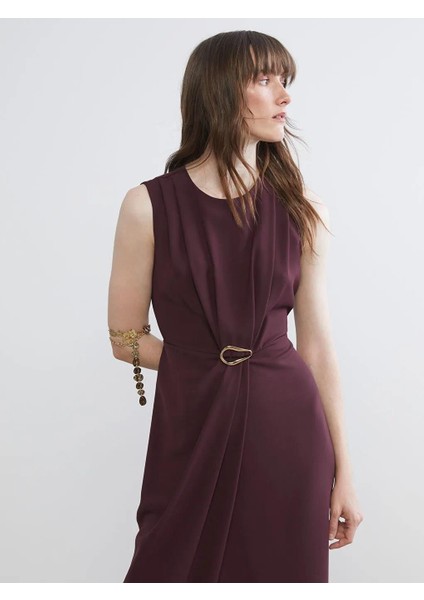 Büzgülü Belden Oturtmalı Elbise (W5)