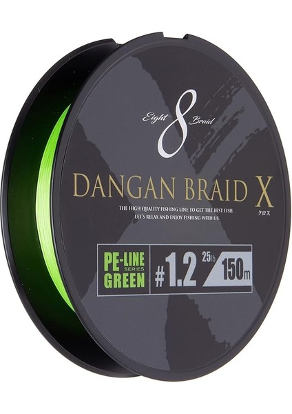 Craft Dangan x Braid Ip Dbx8 Pe 1.2/0.16MM/25LB/11.34KG/150 Metre Yeşil