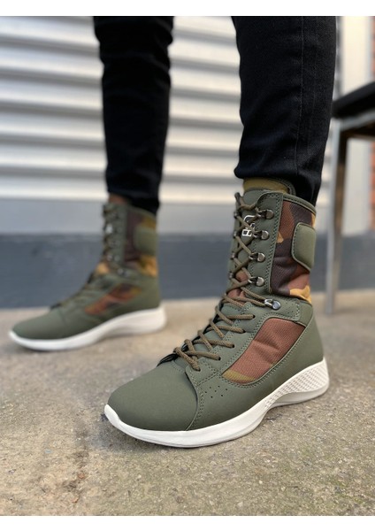 Otre Bağcıklı Ortopedik Taban Günlük Cilt Erkek Askeri Postal Bot CBT Haki indirimleri