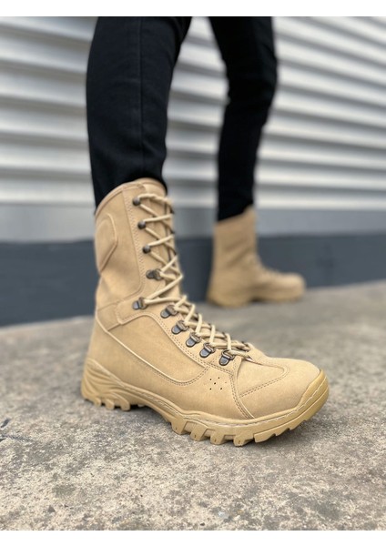 Ekir Bağcıklı Ortopedik Taban Günlük Süet Erkek Askeri Postal Bot SKT Kum