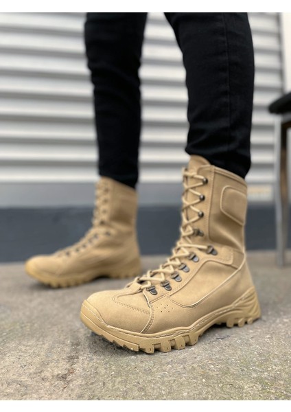 Ekir Bağcıklı Ortopedik Taban Günlük Süet Erkek Askeri Postal Bot SKT Kum fiyatları