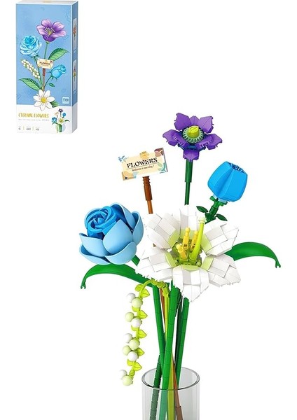 Loz Dekoratif ve Koleksiyonluk Çiçek Buketi 488 Parça Çiçek Modeli Yapım Seti FFLZ-4602