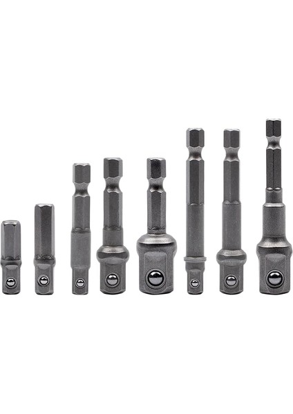 Lokma Adaptörü, 8 Parçalı Set, 1/4 Inç Altıgen Adaptör, 1/4 Inç, 3/8 Inç, 1/2 Inç Lokma Somun, Matkap ve Akülü Vidalama Için Lokma Anahtar, Somun ve Lokma Somunları, Uç Tutucu