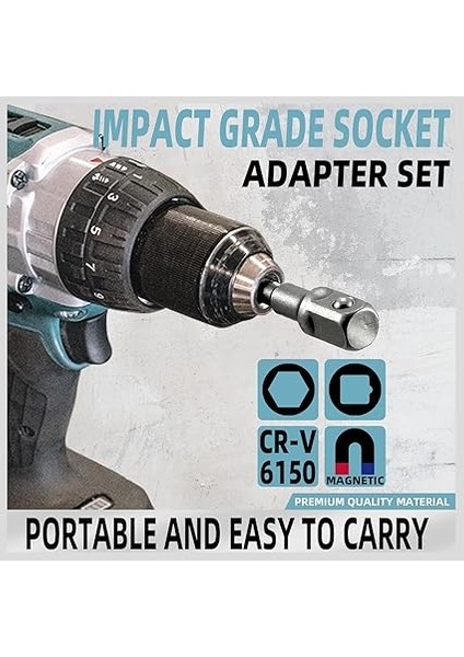 Lokma Adaptörü, 8 Parçalı Set, 1/4 Inç Altıgen Adaptör, 1/4 Inç, 3/8 Inç, 1/2 Inç Lokma Somun, Matkap ve Akülü Vidalama Için Lokma Anahtar, Somun ve Lokma Somunları, Uç Tutucu fırsatları