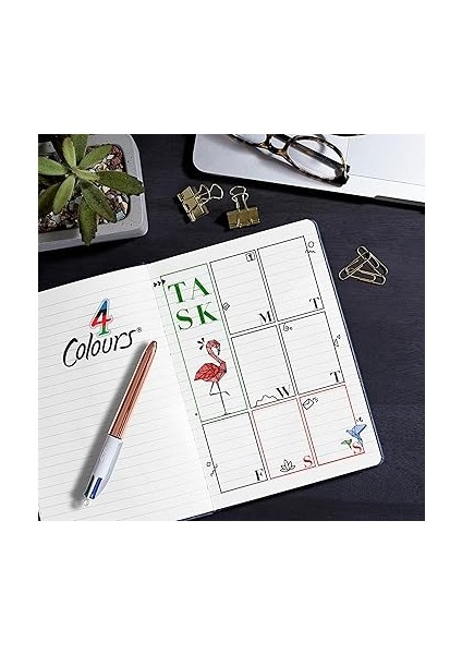 4 Colours Shine Pembe,gümüş, Altın Gövde Tükenmez Kalem 3'lü Blister, 4 Renk Tükenmez Kalem indirimleri