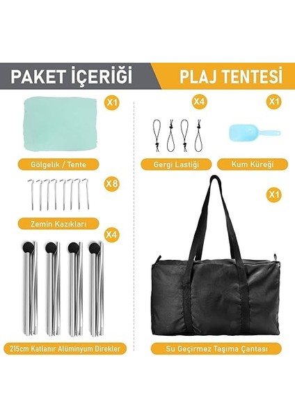 Plaj Gölgelik Tente Deniz Çadırı, Sahil Plaj Gölgeliği Kanopy, UPF50 Güneş Koruma, Açık Hava Deniz Şemsiyesi Tente Gölgelik Aile Kampı Balık Piknik Için Gölgelik, 300X300CM Derin Mavi fiyatları