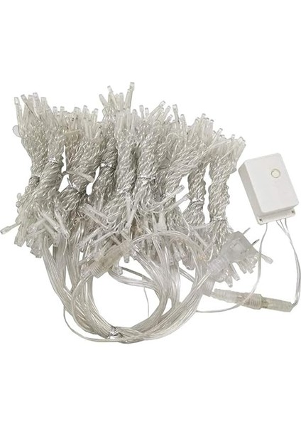 8 Fonksiyonlu 200 LED 10 Saçak Şerit LED 2x2 Perde Ip LED (Gün Işığı) indirimleri