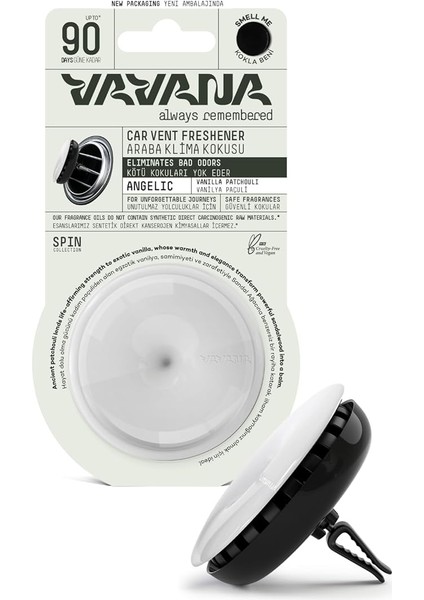 Spin Araba Klima Kokusu - Profesyonel Otomobil Kokusu | Bpa &amp; Sıvı Içermez | 90 Gün Etkili | Araç Parfümü (Angelıc)