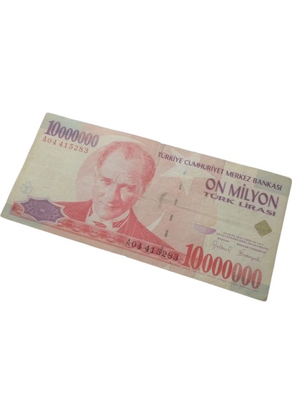 7. Emisyon 10.000.000 Türk Lirası Koleksiyon Kağıt Para Eski Para Hobi Hediye Antika Para