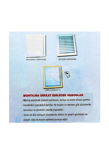 Menfez Banyo Wc Tuvalet Havalandırma Plastik Panjur Beyaz 35X35 cm indirimleri