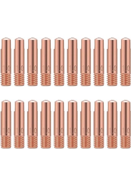 20 Adet MB15 15AK Akım Başlığı Kaynak Temas Ucu 0,6 mm 0,8 mm 1,0 mm 1,2 mm M6X24 mm Bakır Akım Başlığı Temas Uçları 15AK Mıg/mag Kaynak Torçları Için Kaynak Uçları Aksesuar Aşınma Parçaları (1