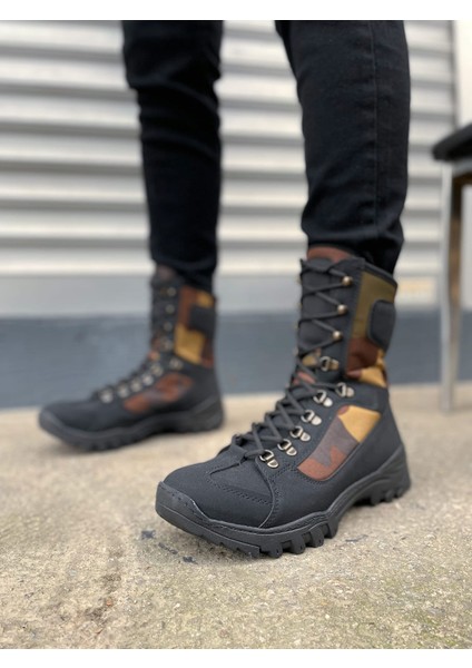 Ekir Bağcıklı Ortopedik Taban Günlük Cilt Erkek Askeri Postal Bot CST Siyah/Haki fiyatları