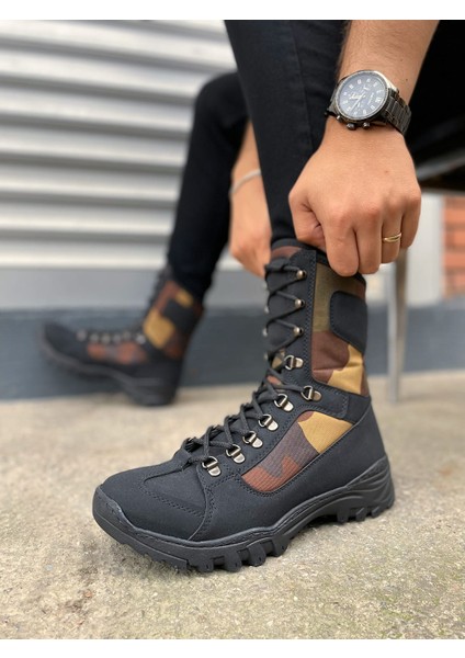 Ekir Bağcıklı Ortopedik Taban Günlük Cilt Erkek Askeri Postal Bot CST Siyah/Haki modelleri