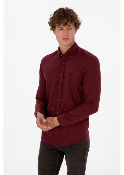 Erkek Bordo Gömlek Basic 50316721-VR014