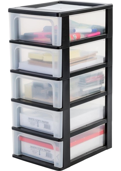 Ohyama Chest OCH-2005 Çekmeceli Konteyner/çekmeceli Dolap, Plastik, Siyah/şeffaf, 35,5 x 26 x 61 cm