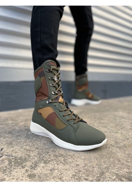 Otre Bağcıklı Ortopedik Taban Günlük Cilt Erkek Askeri Postal Bot CBT Haki