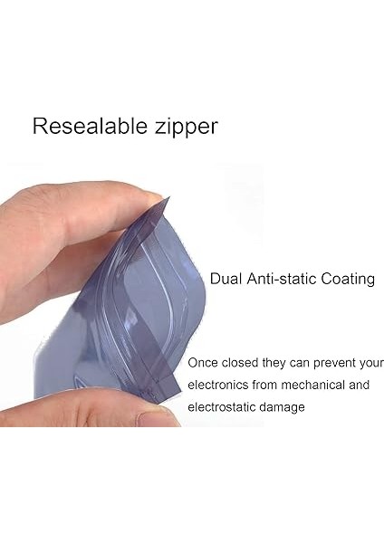 60 Adet Antistatik Tekrar Kapatılabilir Torba, Esd Antistatik Koruma Için Ziplock Çanta Yarı Saydam SSD HDD Elektronik Cihaz Için Tekrar Kullanılabilir 15 x 20 cm 8 x 13 cm 10 x 16 cm modelleri