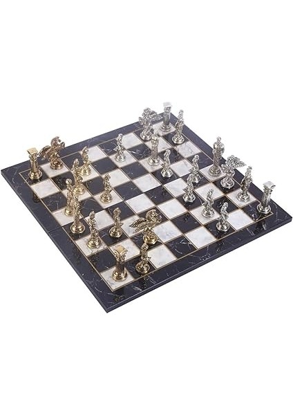 Büyük Boy Metal Pegasus Atları Satranç Takımı Parlak ve Katlanır Mermer Desenli Tahta fiyatları