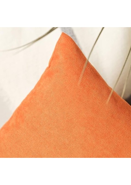 Ölçü Seçenekli 2'li Kırlent Kılıfı Dekoratif Düz Sade Kadife Dokulu Punch Yapılabilir 40X40 cm Kiremit Rengi modelleri