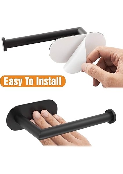 Tuvalet Kağıdı Tutucusu Kendinden Yapışkanlı Mat Siyah 304 Paslanmaz Çelik Sopa Tuvalet Kağıdı Tutucusu Banyo Için modelleri