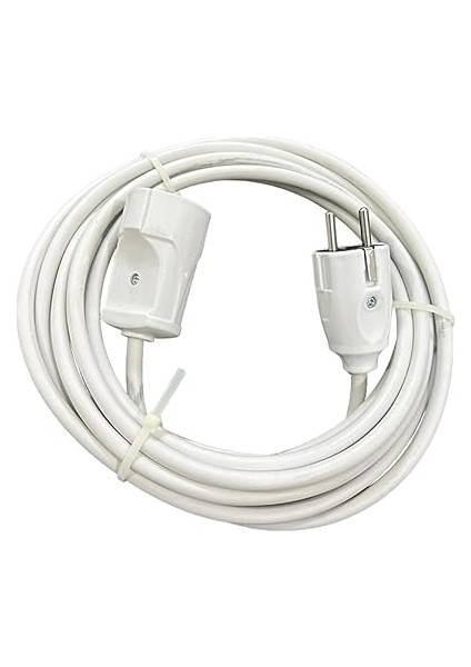 Ttr Tekli Beyaz Topraklı Kauçuk Uzatma Kablosu (3 Metre)