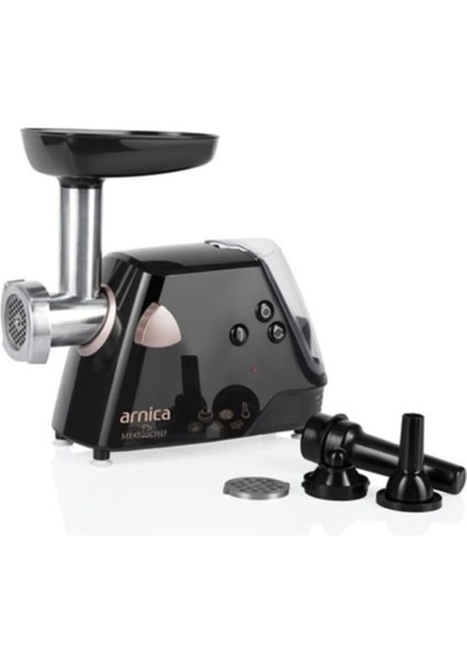 GH21220 Meatchef Siyah-Rose Et Kıyma Makinesi, 2 Adet Paslanmaz Çelik Silindir, Siyah/rose