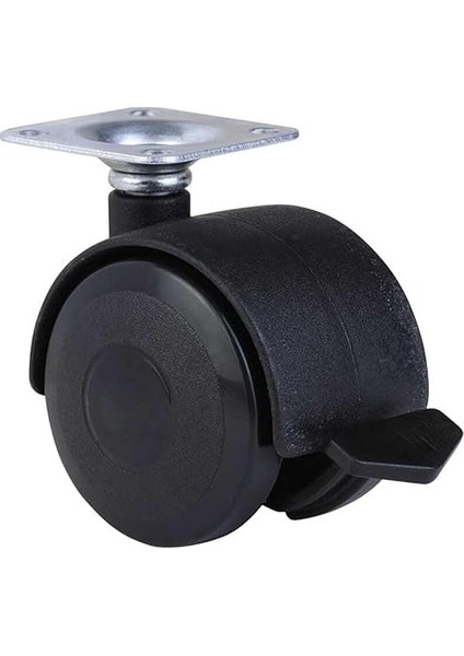 Koltuk Dolap Etejer 360 Derece Döner Tablalı, Frenli Plastik Mobilya Tekerleği, Sehpa Tekeri + Montaj Vidaları (Çap: 50 Mm)