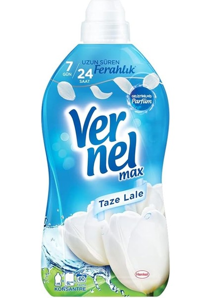 Max Taze Lale Kokulu 60 Yıkama Konsantre Çamaşır Yumuşatıcısı (1 x 1440 Ml)