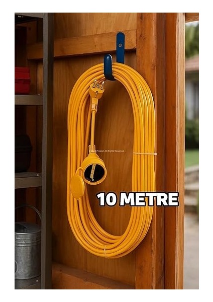 Seyyar Uzatma Kablosu, Erkek ve Dişi Fiş Kaplinli, Kapaklı Prizli, 3x2.5 Mm, Kalın Kablo, Bahçe, Şantiye, Atölye ve Dış Mekan Kullanımına Uygun, Güvenli Güç Bağlantı Kablosu (10 Metre) fiyatları