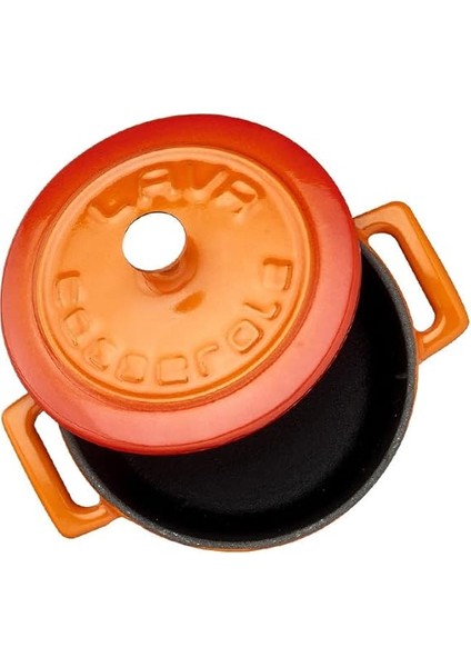 Metal Döküm Mini Tencere, Trendy, 10 Cm, 0.35 L Hacim, Turuncu modelleri