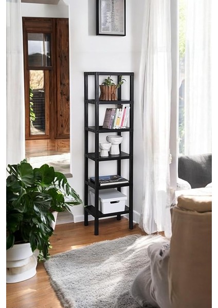 Life 6 Katlı Plastik Siyah Banyo Mutfak Rafı MIT1045 indirimleri