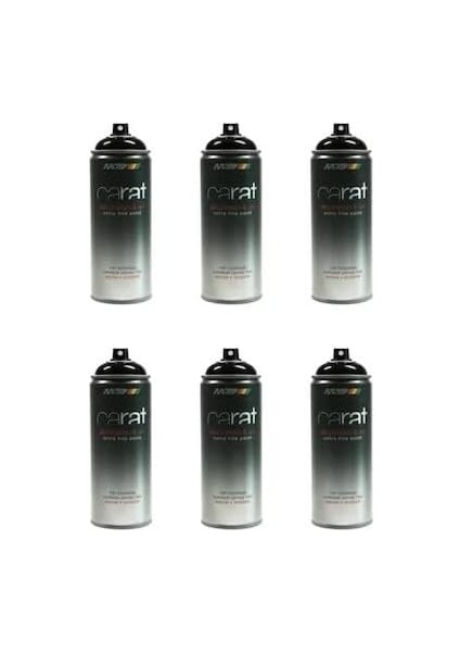 6 Adet Carat RAL9005 Siyah Mat Sprey Boya 400ML