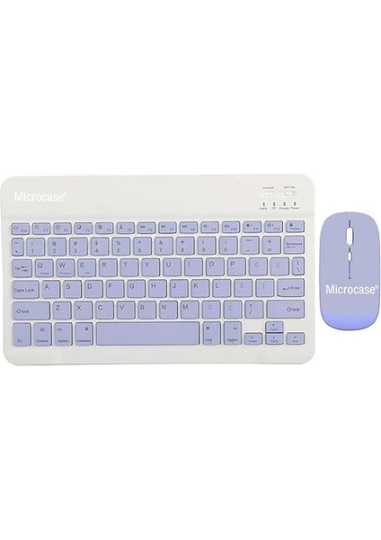 Tablet ve Telefonlar Için Bluetooth Klavye ve Mouse Set - Mor AL3476