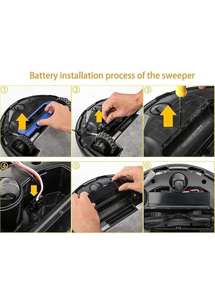 Mi Mop Pro STYTJ02YM / V2 Pro/ V3 Uyumlu 14.4V 3200 Mah Robot Süpürge Pili Siyah Plastik Kutulu Pil Paketli modelleri