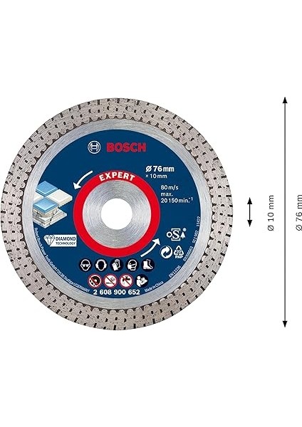1 x Expert Hardceramic 76 mm Elmas Kesme Diski (Sert Fayanslar, Sert Taş, Çap 76 Mm, Profesyonel Aksesuar, Mini Açılı Taşlama Makinesi) modelleri