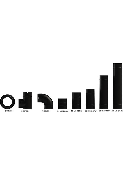 Bbq &amp; Soba Mat Siyah Emaye Soba Borusu A Dirseği-Çap: 13 cm modelleri