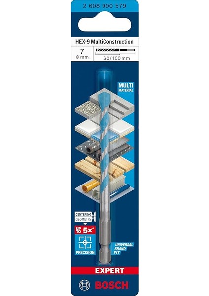 1x Expert Hex-9 Multiconstruction Delme Uçları (Beton, Yumuşak Döşemeler, Çelik, Yumuşak Ahşap, Plastik, Ø 7,00X100 Mm, Aksesuar Döner Matkap/vidalamalar) fiyatları