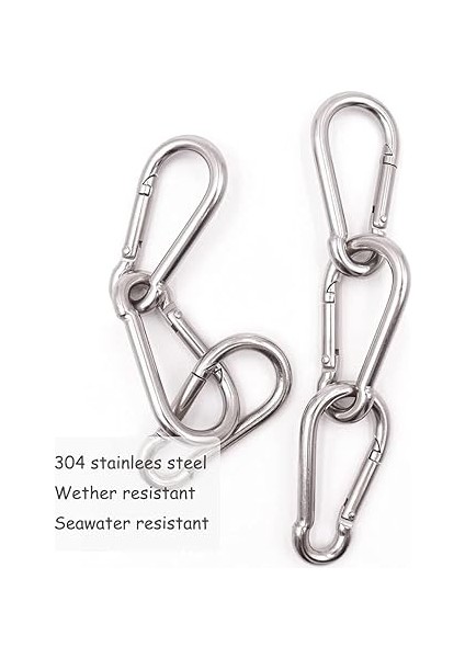 6 Adet Karabina Klip Ağır, 304 Paslanmaz Çelik Karabina, Kilitleme Karabina (M6), Açık Hava, Balıkçılık, Yürüyüş, Seyahat Için Snap Kanca modelleri