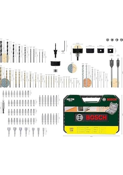 Professional Accessories 2607017367 Matkap Seti Dahil V-Line Titanium 103-PARÇA modelleri