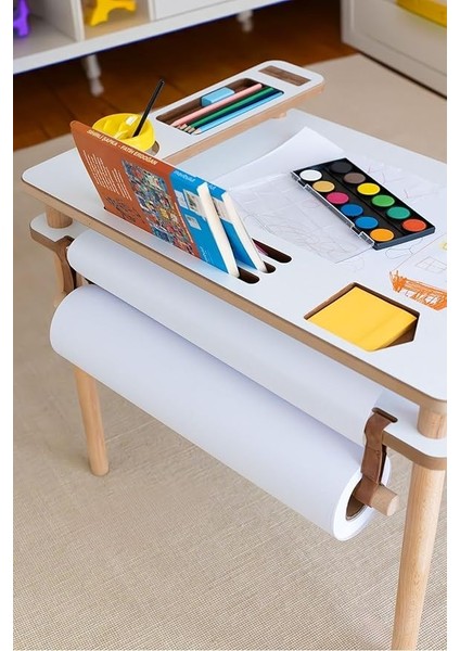 Çocuk Oyun Etkinlik Masası Askılı Organizerli Aktivite, Montessori, Çalışma Masası Well Gri fiyatları