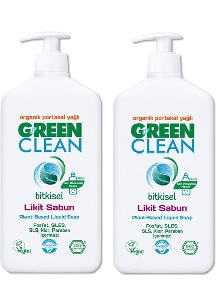 Clean Organik Sıvı Sabun Portakallı 500 ml x 2 Adet